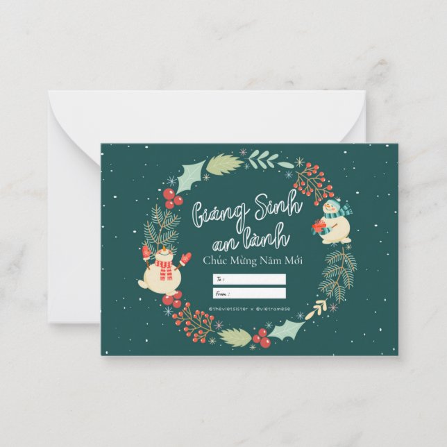Vietnamese Christmas Card. Giang Sinh An Lanh Card (Front)