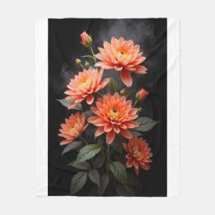 Vietnamese Chrysanthemum on the Moon Fleece Blanket