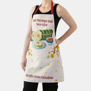 Vietnamese Family Head Chef Banh Tet Blossoms Art Apron