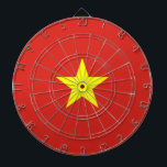 Vietnamese Flag (Vietnam) Dartboard<br><div class="desc">This design features the national flag of Vietnam (officially known as the Socialist Republic of Vietnam), which is a country in Southeast Asia. It is the easternmost country on the Indochinese Peninsula. Vietnam has land borders with China to the north; and Laos and Cambodia to the west. Vietnam also has...</div>