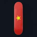 Vietnamese Flag (Vietnam) Skateboard<br><div class="desc">This design features the national flag of Vietnam (officially known as the Socialist Republic of Vietnam), which is a country in Southeast Asia. It is the easternmost country on the Indochinese Peninsula. Vietnam has land borders with China to the north; and Laos and Cambodia to the west. Vietnam also has...</div>