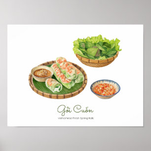 Vietnamese Fresh Spring Rolls Poster - Gỏi Cuốn