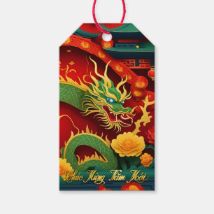 Vietnamese Green Dragon New Year 2024 persGT Gift Tags