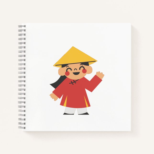 Vietnamese in Áo Dài Spiral Notebook – "Xin Chào!" (Front)