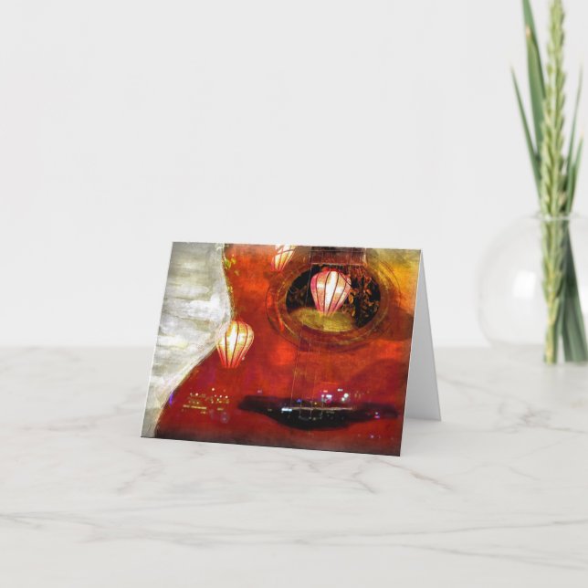 Vietnamese Lantern Folded Notecard (Front)