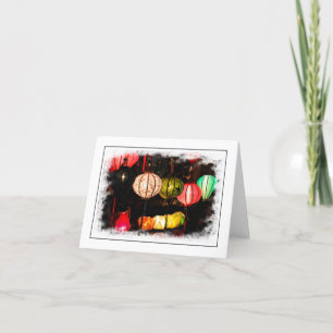 Vietnamese Lantern Folded Notecard