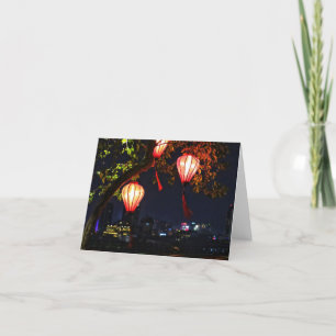 Vietnamese Lantern Folded Notecard