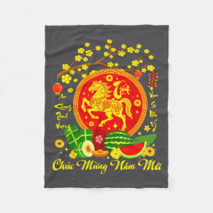 Vietnamese Lunar New Year 2026 Tet Viet Chuc Mung  Fleece Blanket