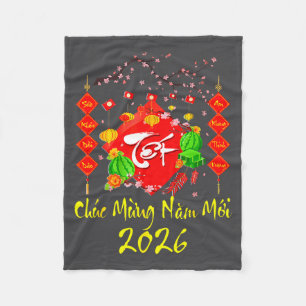 Vietnamese Lunar New Year 2026 Tet Viet Chuc Mung  Fleece Blanket