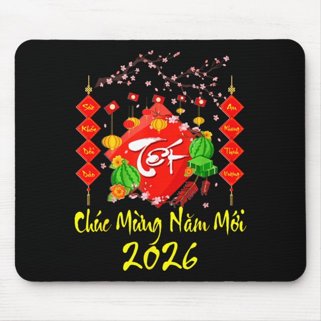 Vietnamese Lunar New Year 2026 Tet Viet Chuc Mung  Mouse Mat (Front)