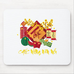 Vietnamese Lunar New Year 2026 Tet Viet Chuc Mung  Mouse Mat