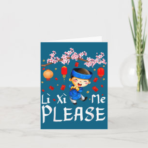 Vietnamese Lunar New Year Li Xi Me Please Ao Dai B Card