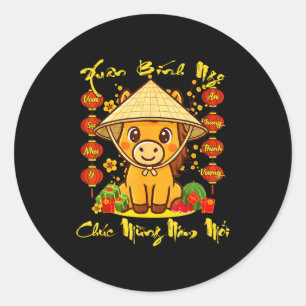 Vietnamese Lunar New Year - Tet 2026 Year Of The H Classic Round Sticker