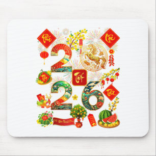 Vietnamese lunar new year - tet viet 2026 year of mouse mat