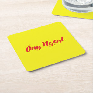 Vietnamese (Maternal) Grandfather - Ông Ngoại Square Paper Coaster