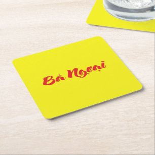 Vietnamese (Maternal) Grandmother - Bà Ngoại Square Paper Coaster