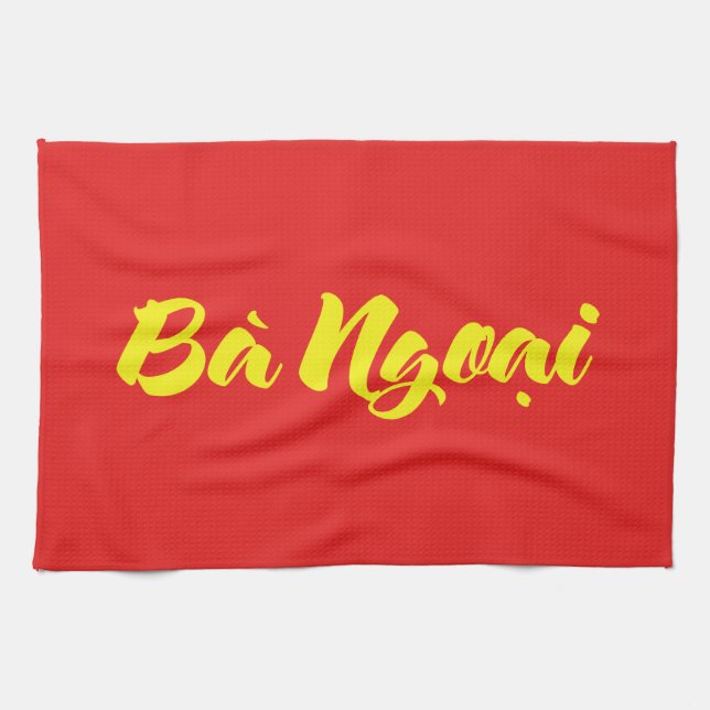 Vietnamese (Maternal) Grandmother - Bà Ngoại Tea Towel (Horizontal)