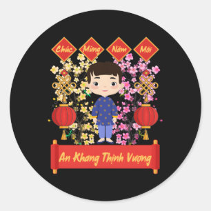 Vietnamese New Year Decorations Tet 2023 Chuc Mung Classic Round Sticker