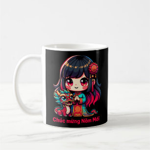 Vietnamese New Year Girl & Red Dragon Coffee Mug