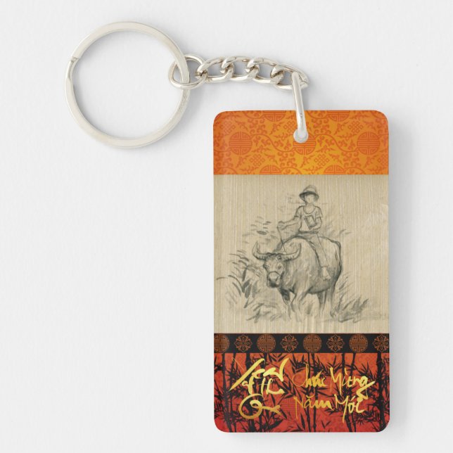 Vietnamese New Year Têt OX and Child 2021 AVK Key Ring (Front)