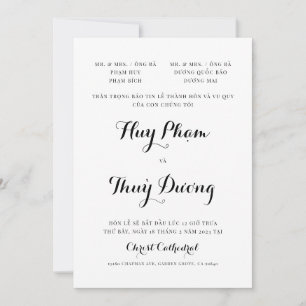 Vietnamese Only Wedding Invitation