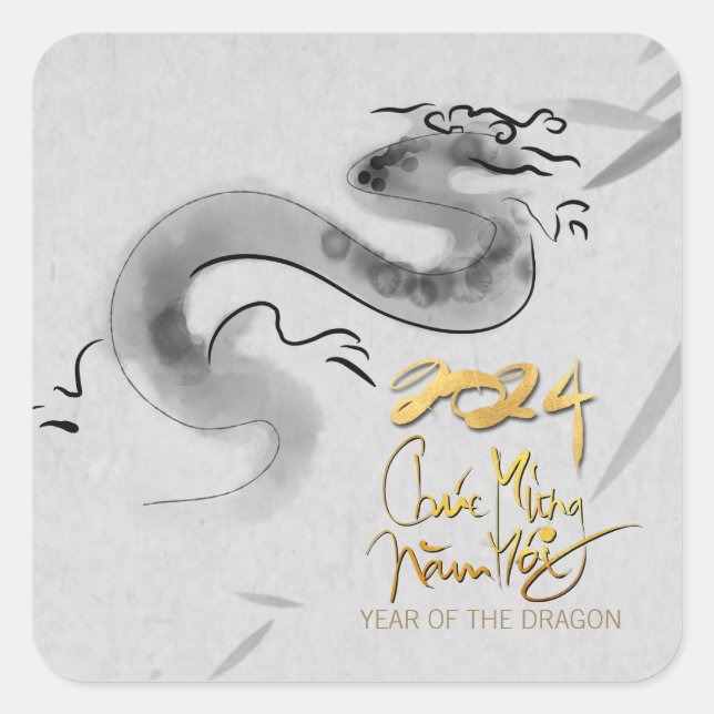 Vietnamese Original Dragon Year 2024 SqS Square Sticker (Front)