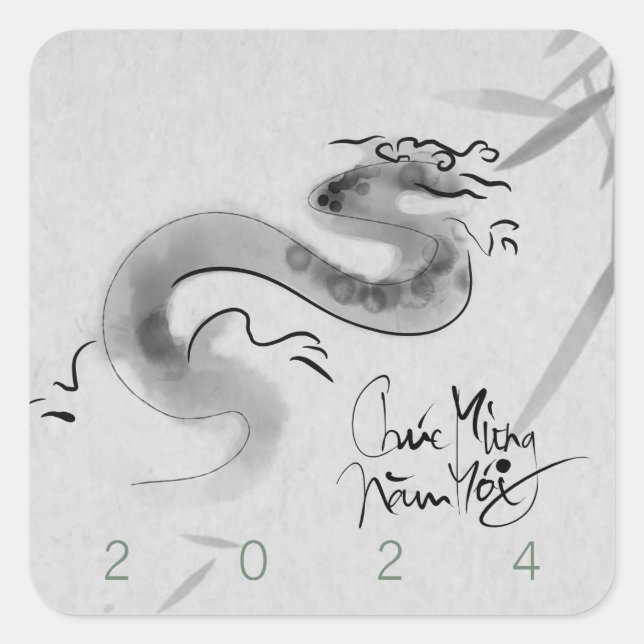 Vietnamese Original Dragon Year 2024 SqS Square Sticker (Front)