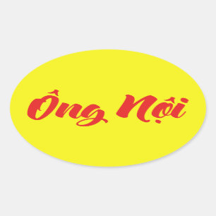 Vietnamese (Paternal) Grandfather - Ông Nội Oval Sticker
