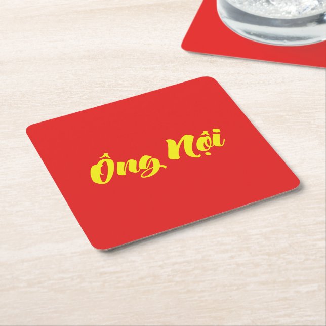 Vietnamese (Paternal) Grandfather - Ông Nội Square Paper Coaster (Angled)