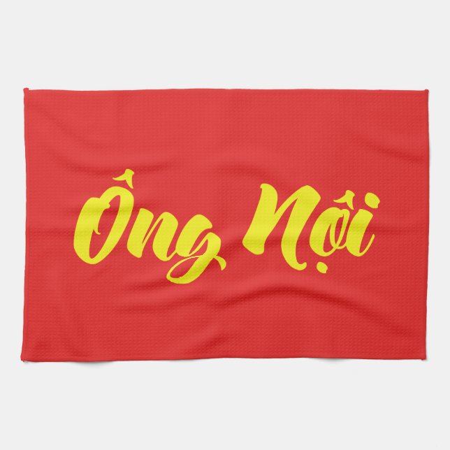 Vietnamese (Paternal) Grandfather - Ông Nội Tea Towel (Horizontal)