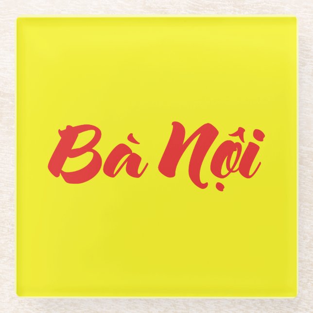 Vietnamese (Paternal) Grandmother - Bà Nội Glass Coaster (Front)