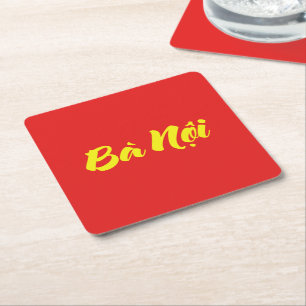 Vietnamese (Paternal) Grandmother - Bà Nội Square Paper Coaster