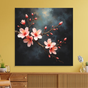 Vietnamese Peach Blossom Art Canvas Print