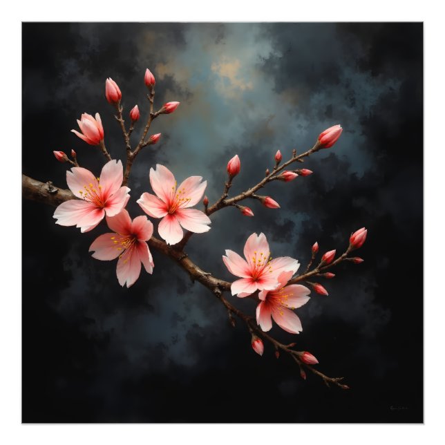 Vietnamese Peach Blossom Art Photo Print (Front)