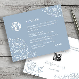 Vietnamese Peony Song Hy Wedding Thiệp Mời