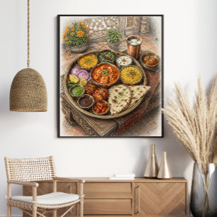 Vietnamese Pho Noodle Soup Sketch Poster