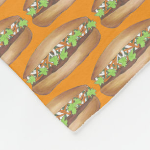 Vietnamese Pork Banh Mi Sandwich Food Foodie Fleece Blanket