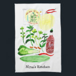 Vietnamese Rice Paper Roll Food Watercolor CUSTOM Tea Towel<br><div class="desc">This is one of my favourite meals to prepare,  so I painted the recipe for you! 

Customise with your own text or leave it off. 

Check my shop for more matching items!</div>