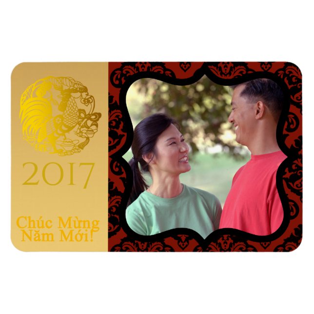 Vietnamese Rooster 2017 Greeting Photo frame M Magnet (Horizontal)