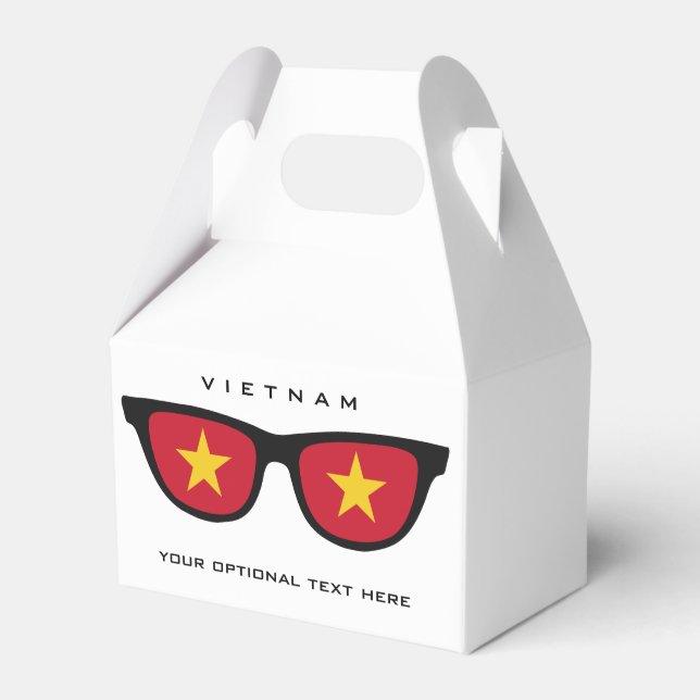 Vietnamese Shades custom text & colour favour box (Front Side)