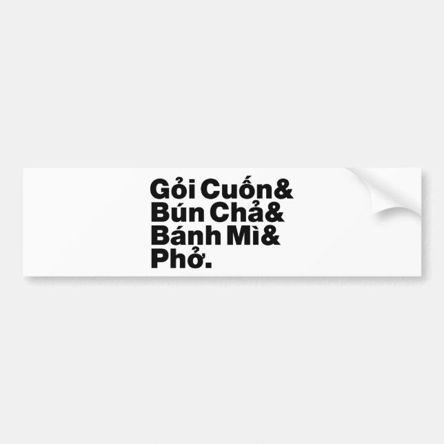 Vietnamese Street Food Bumper Sticker (Front)