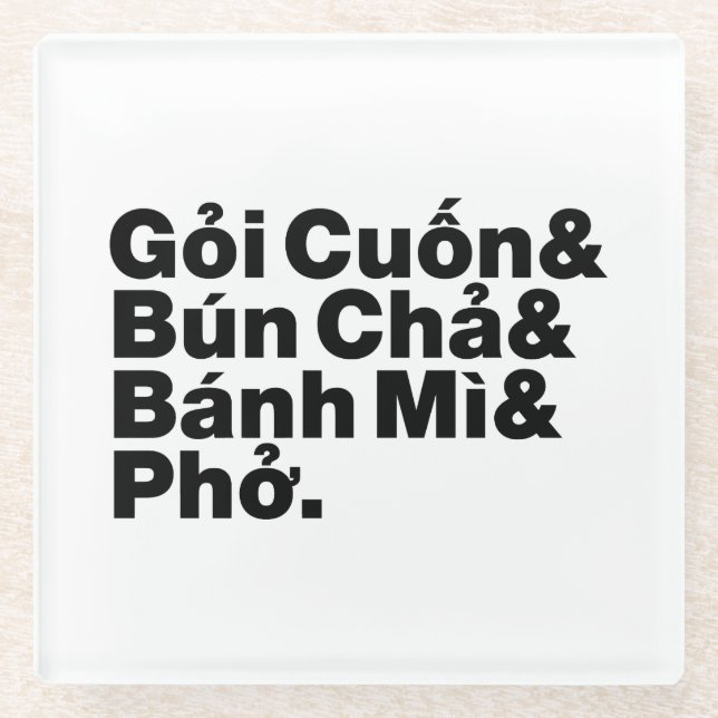 Vietnamese Street Food Glass Coaster (Front)