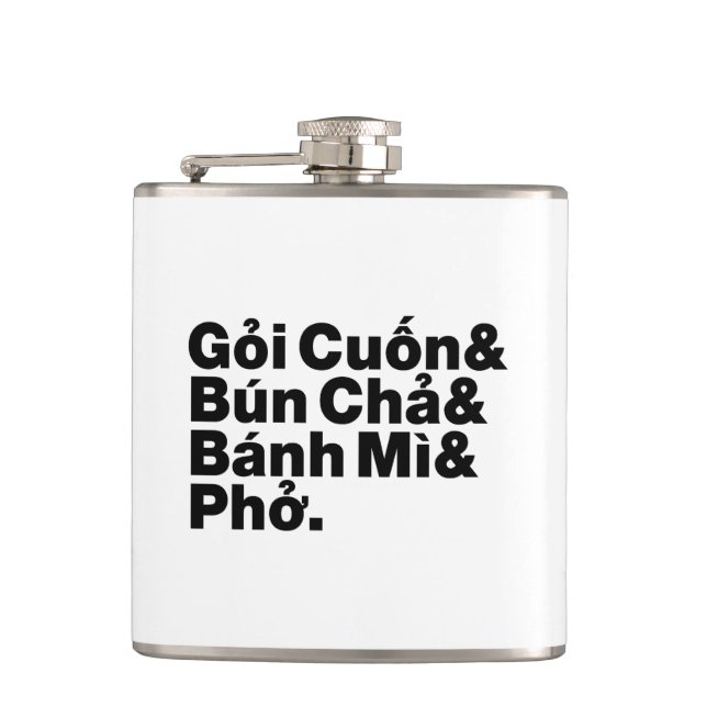 Vietnamese Street Food Hip Flask (Front)