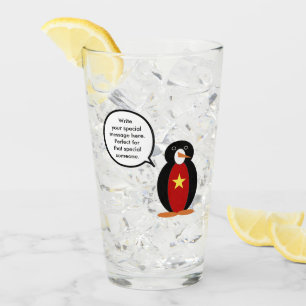Vietnamese Talking Ms. Penguin Personalised  Glass