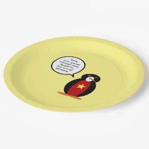 Vietnamese Talking Ms. Penguin Personalised  Paper Plate