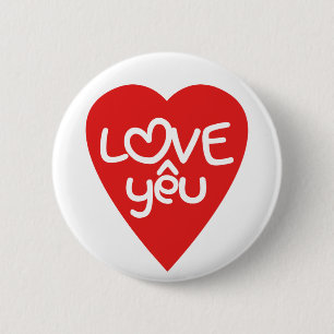 Vietnamese Valentine ♥ Love Yêu ♥ Asian Wordplay 6 Cm Round Badge