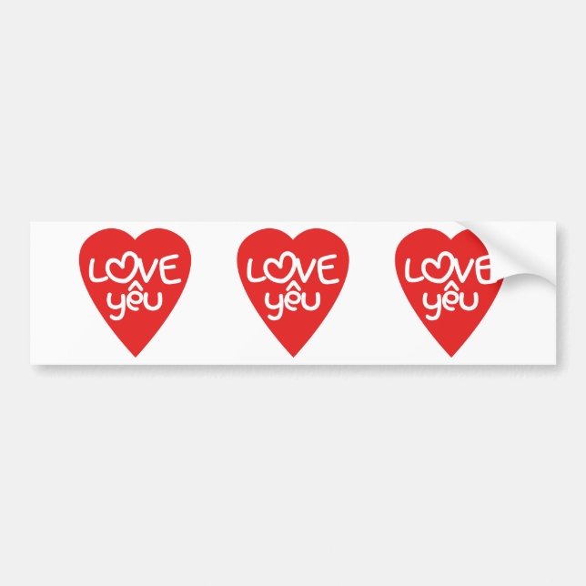 Vietnamese Valentine ♥ Love Yêu ♥ Asian Wordplay Bumper Sticker (Front)