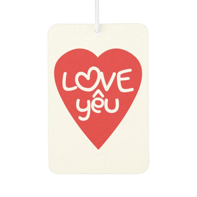 Vietnamese Valentine ♥ Love Yêu ♥ Asian Wordplay Car Air Freshener (Front)