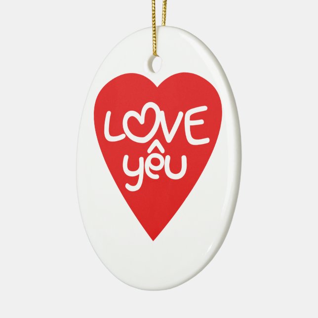 Vietnamese Valentine ♥ Love Yêu ♥ Asian Wordplay Ceramic Tree Decoration (Left)