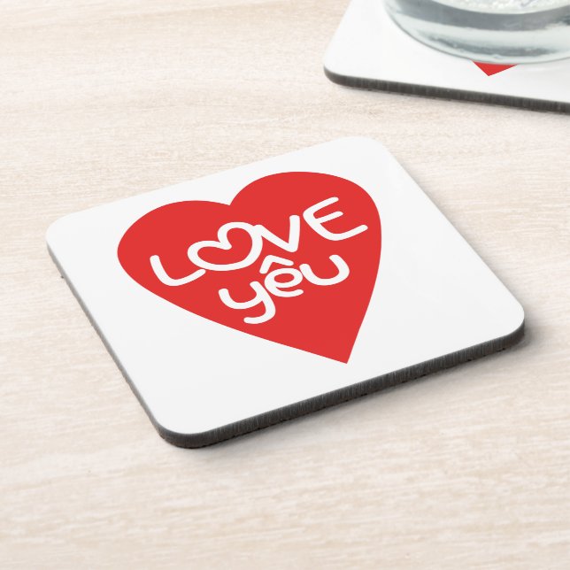 Vietnamese Valentine ♥ Love Yêu ♥ Asian Wordplay Coaster (Left Side)